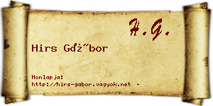 Hirs Gábor névjegykártya