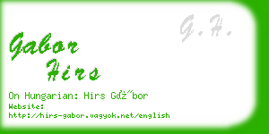 gabor hirs business card